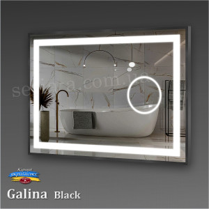 Дзеркало з підсвічуванням в алюмінієвій рамі GALINA BLACK